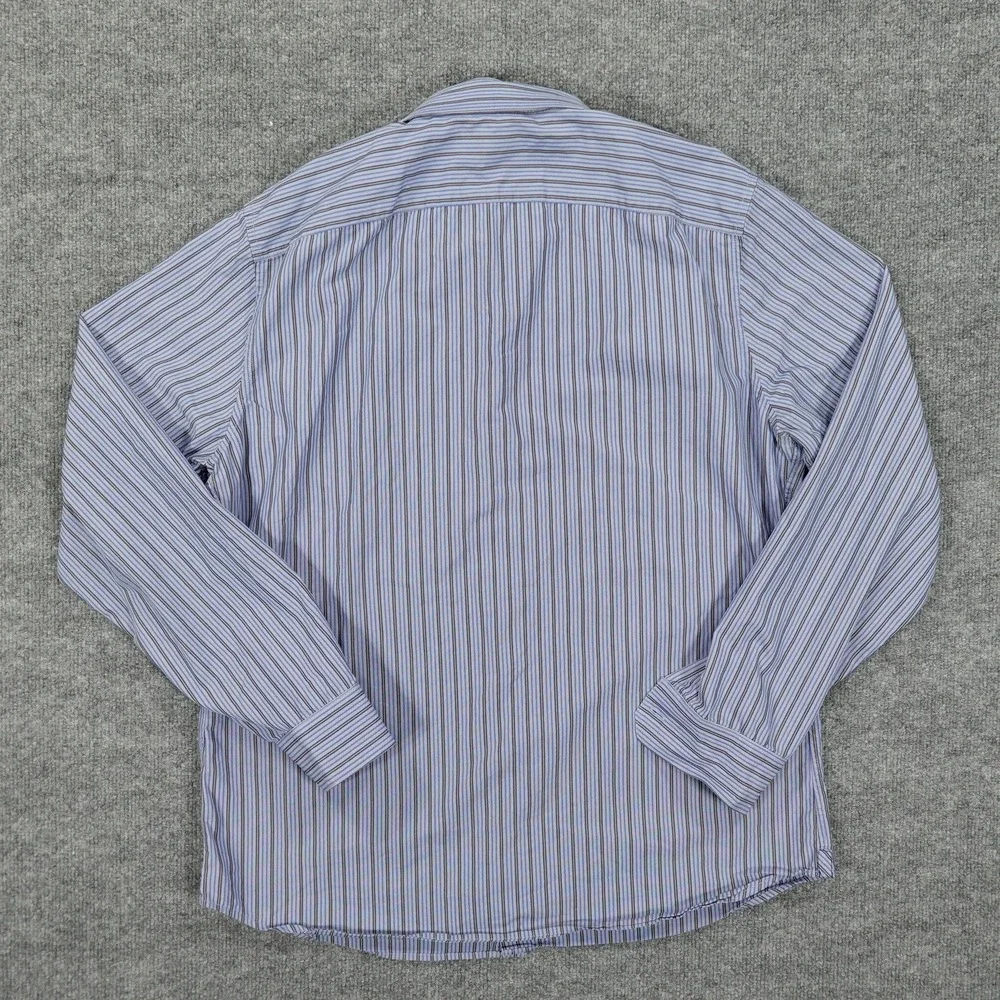 Banana Republic Shirt Mens Large Blue Striped Slim Fit Long Sleeve Button Up